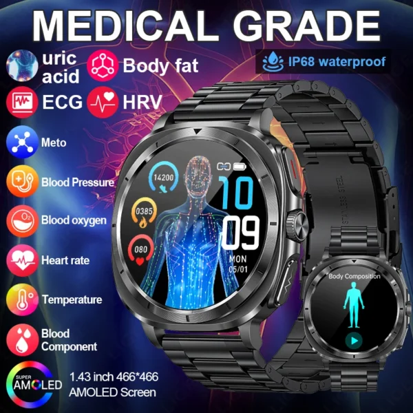 Smart Watch Men ECG+PPG NFC Bluetooth Call Health