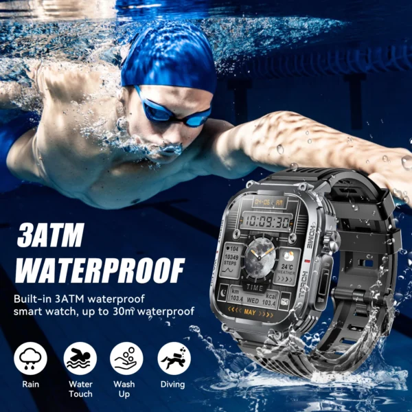 Smart Watch Men 3ATM Waterproof 2.02" - Image 2