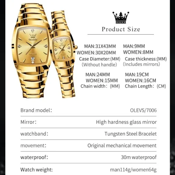 Original Couple Quartz Watch Fashion Luxury - Image 6