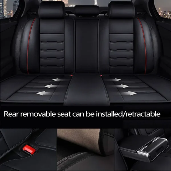 Full Set Cushion Faux Leather Car Seat Cover - Image 6