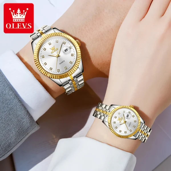 Original Gold Quartz Watch Couples - Image 6