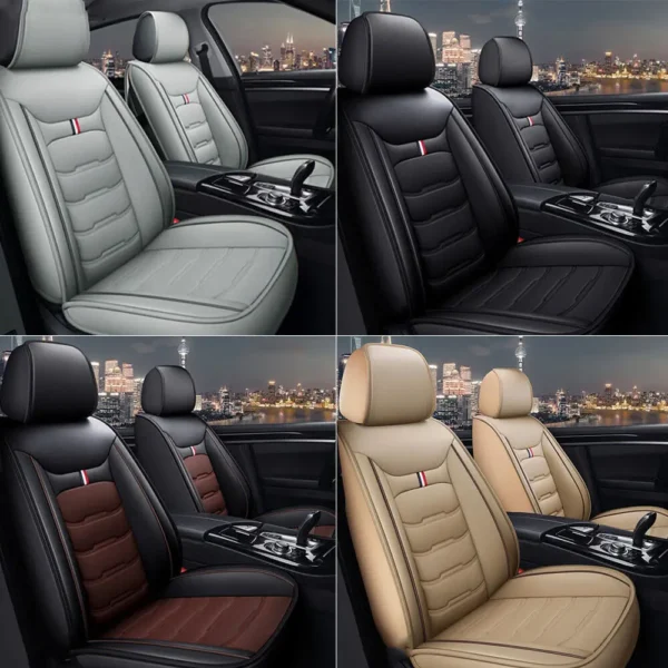 Full Set Cushion Faux Leather Car Seat Cover - Image 2