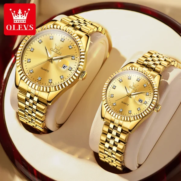 Original Gold Quartz Watch Couples