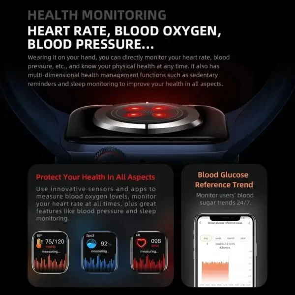 Smart Watch Series 9 Men Blood Pressure BT Call NFC - Image 6