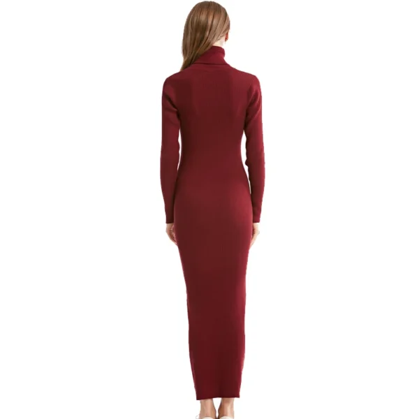 Winter Maxi Dress Slim Work - Image 4